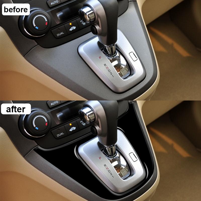 For Honda CRV 2007-2011 Car Plastic Black Accessories Automatic Gear Shifting Panel Trim Sticker Interior Decoration