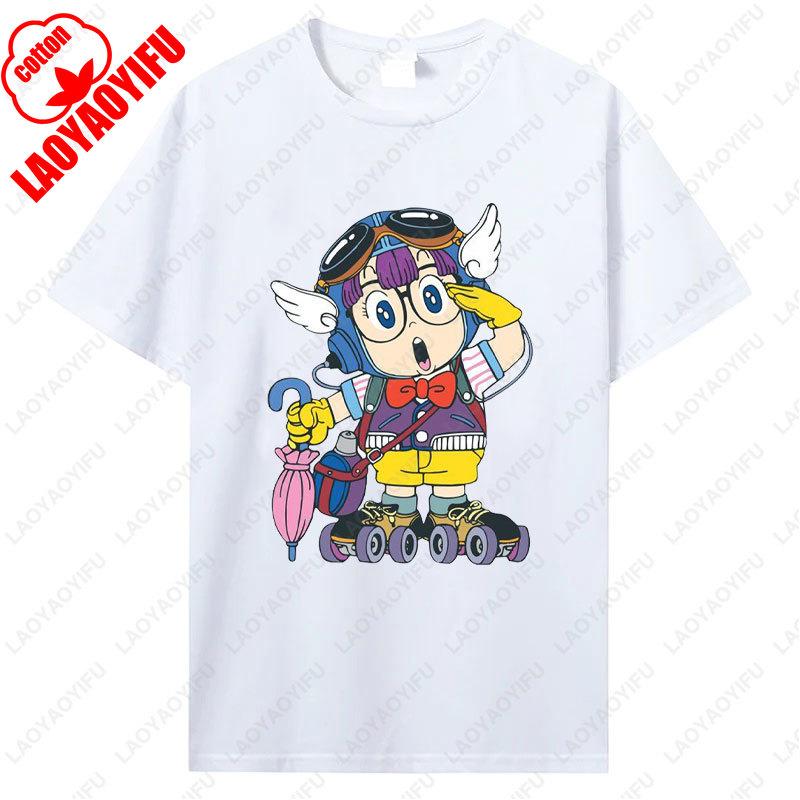 Arale Printing T Shirt Funny Man Women Cotton Tshirt Anime Print  Manga Clothing Vintage Fashion Streetwear Kawaii Casual Wear