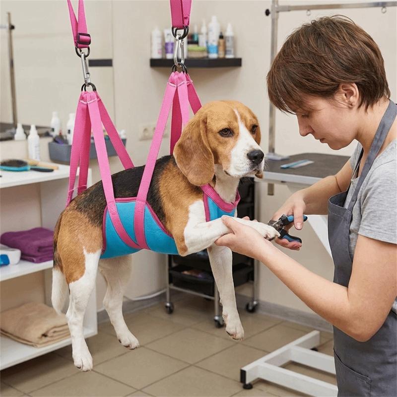 Adjustable Pet Grooming Hammock Hanging Comfortable Pet Nail Trimming Hammock Breathable Durable Dog Restraint Bag For Cleaning