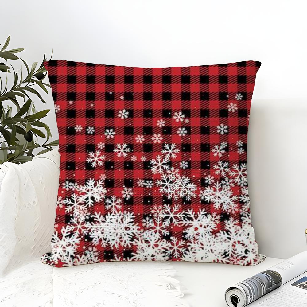 Snowflake-Themed Winter Home Decor Pictures Pillow Case Linen Pillow Case Sofa Home Decor Cushion Cover Cushion Cove