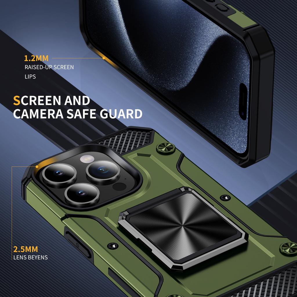 Applicable To IPhone 15 Mobile Phone Case Invisible 360° Rotating Bracket 14Pro Full-inclusive Anti-fall Hard Case