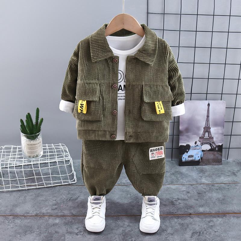 Chlapecké oblečení z manšestru, jarní a podzimní outfit pro miminka