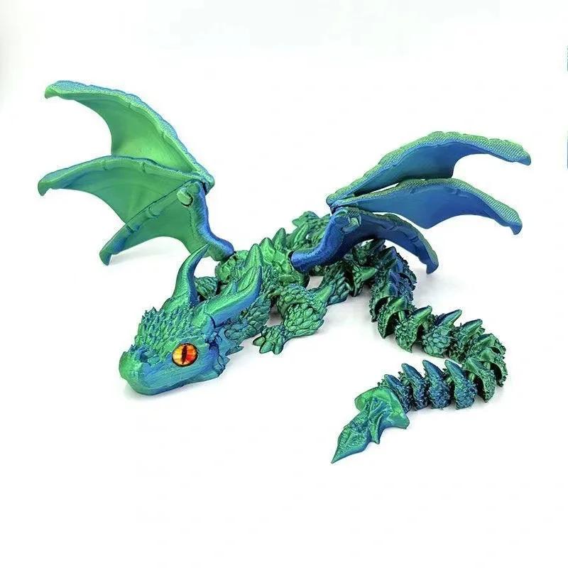 3D Printed Magic Dragon Movable Joint Fidget Toy Rotatable Articulated Office Desktop Ornament Adults Kid Toy Crafts Gifts