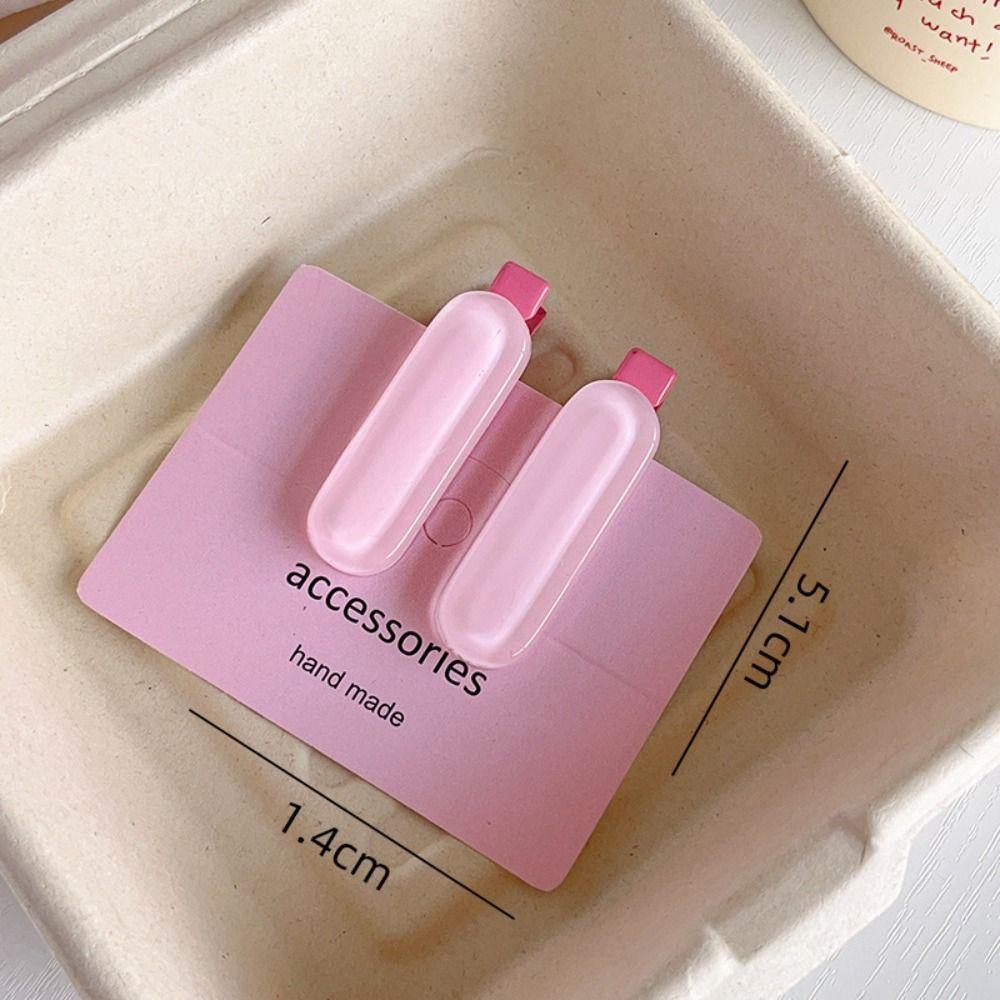 2pcs/set Oval Barrettes Hair Clips Small Headwear Sweet Side Clip  Women Girls