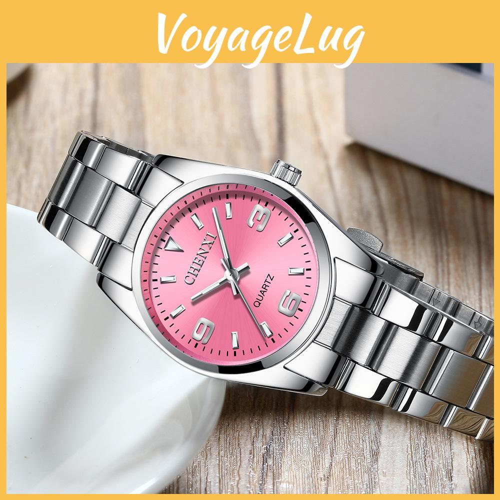 Chenxi Párové hodinky Módní vodotěsné křemenné hodinky Dekorativní a svítící ocelový řemínek Vodotěsnost 30 m