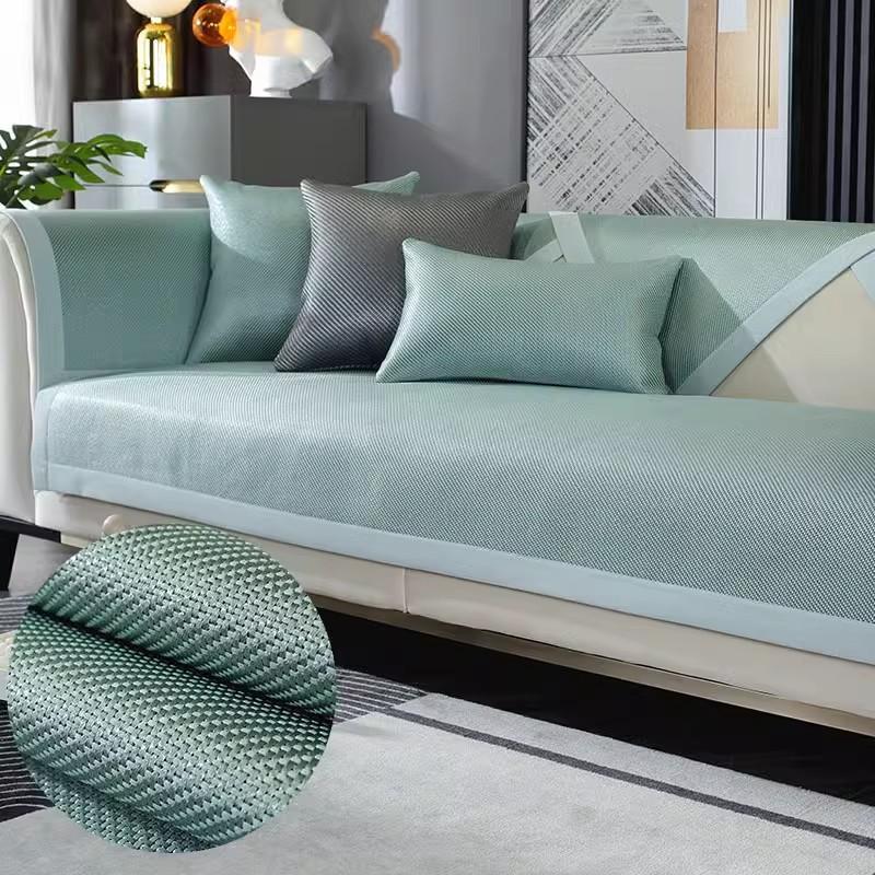 Cooling Rattan Straw Mat Sofa Cushion Summer Summer Seat Cushion for Summer Washed Ice Silk Non-Slip Sofa Cover Seat Cushion Ice Pad