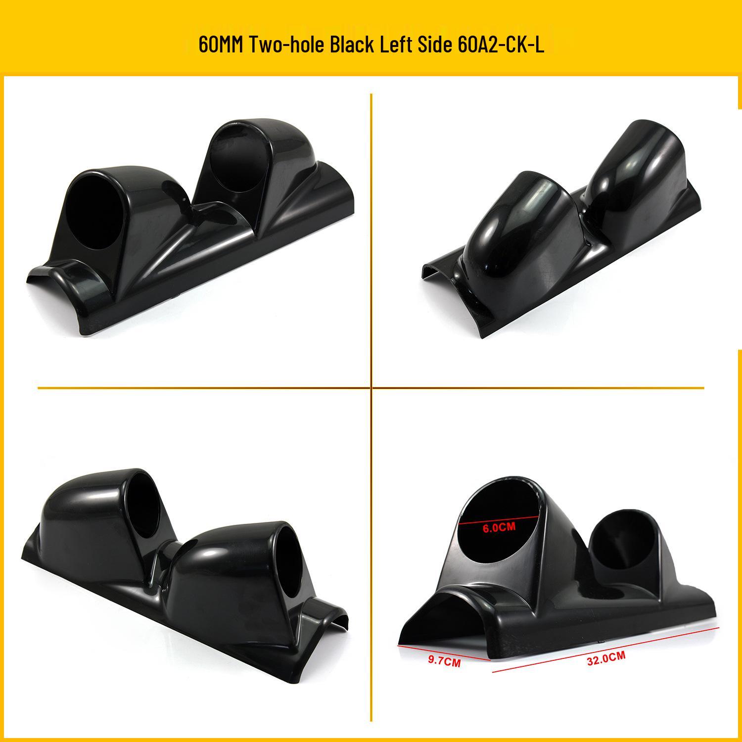 Black Carbon Fiber Universal Car Gauge Holder for 52MM/60MM Left-Hand Drive Dashboards