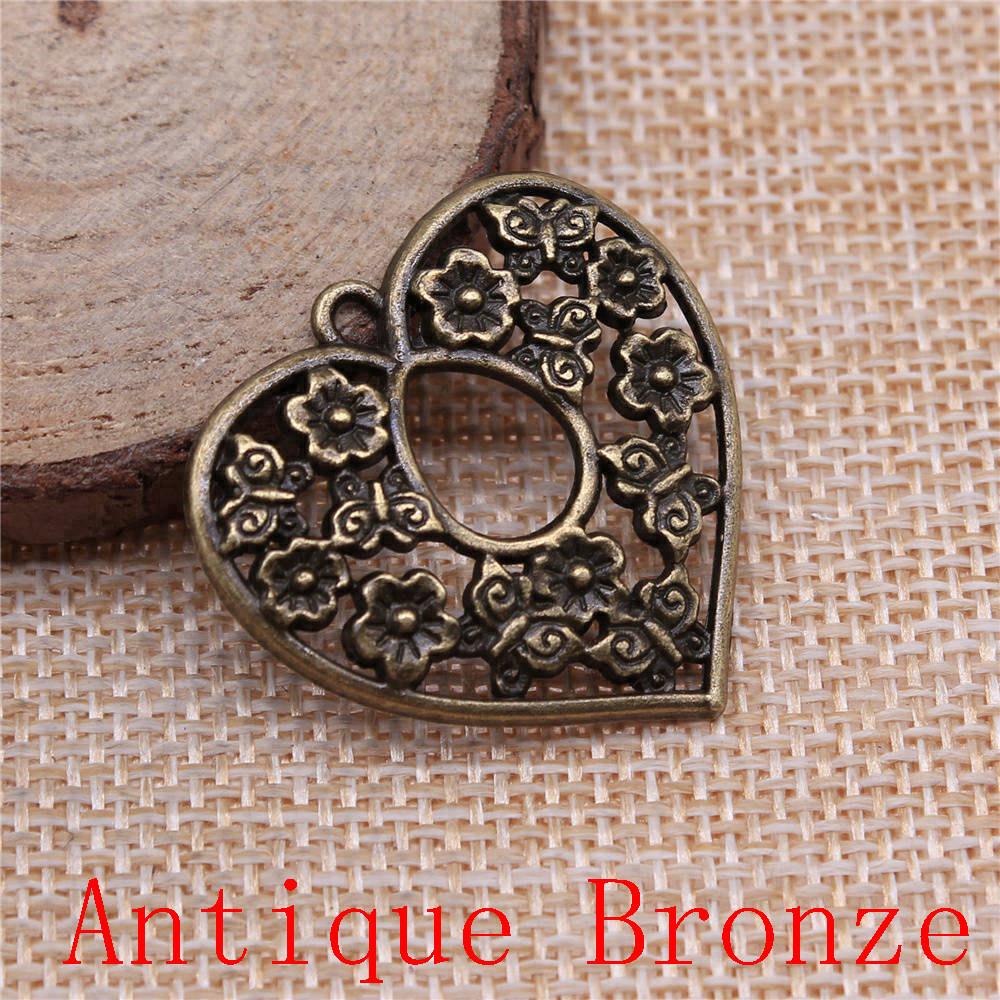 Big Heart Shaped Charms Pendant For Bracelet Necklace Jewelry Making Craft Findings