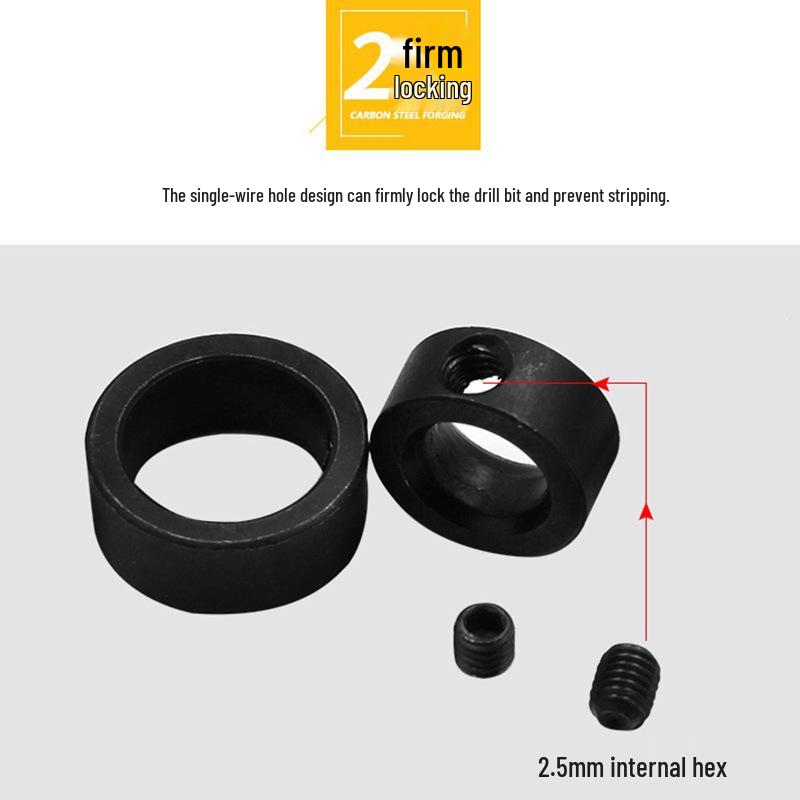 3-16mm Drill Bit Depth Stop Ring Clamp for Wood Tenons Positioning with Small Wrench