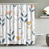 Fashion Bath Curtains With Flower Patterns Modern Shower Drapes For Bathroom Decor In White Grey