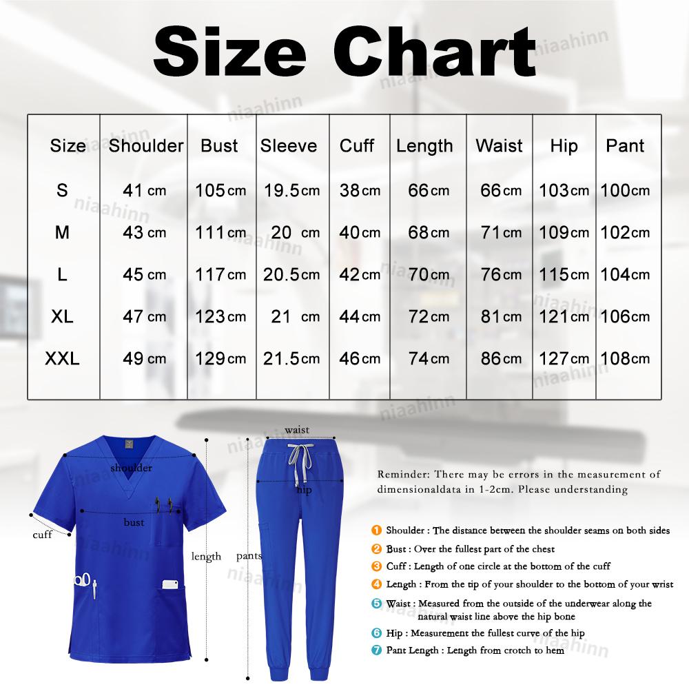 Scrubs Men Women Scrubs Uniforms Medical Jogger Set Nurses Accessories Dental Clinic Pet Grooming Scrub Top Pants Sets