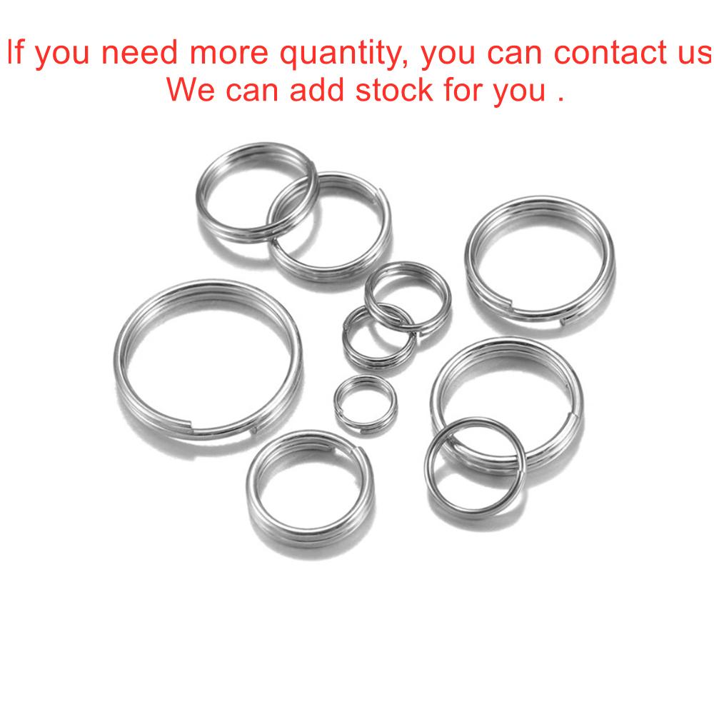50-100pcs/lot 6 8 10 12mm Stainless Steel Open Jump Split Rings Double Loops Connectors For DIY Jewelry Making keyring Supplies