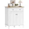 Keuken dressoir opbergmeubel voor slaapkamer, woonkamer kantoor met 2 deuren 2 lades 76 x 48 x 91 cm wit