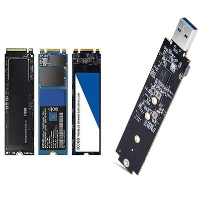 PCIe Based M Key Hard Drive Reader 10Gbps Dual Protocol NVMe SATA M2 SSD Board Support UASP TRIM for M.2 2230 2242 2260 2280 SSD