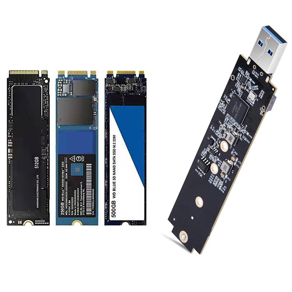 M-Key M.2 NVME To USB Card Reader Max 2TB Dual Protocol NVMe SATA M2 SSD Board Support UASP TRIM for M.2 2230 2242 2260 2280 SSD