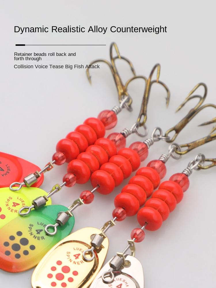 Source Factory 5Pcs Spinner Lure Set Metal Hard Bait Long Cast for Bass Salmon Catfish River Fishing
