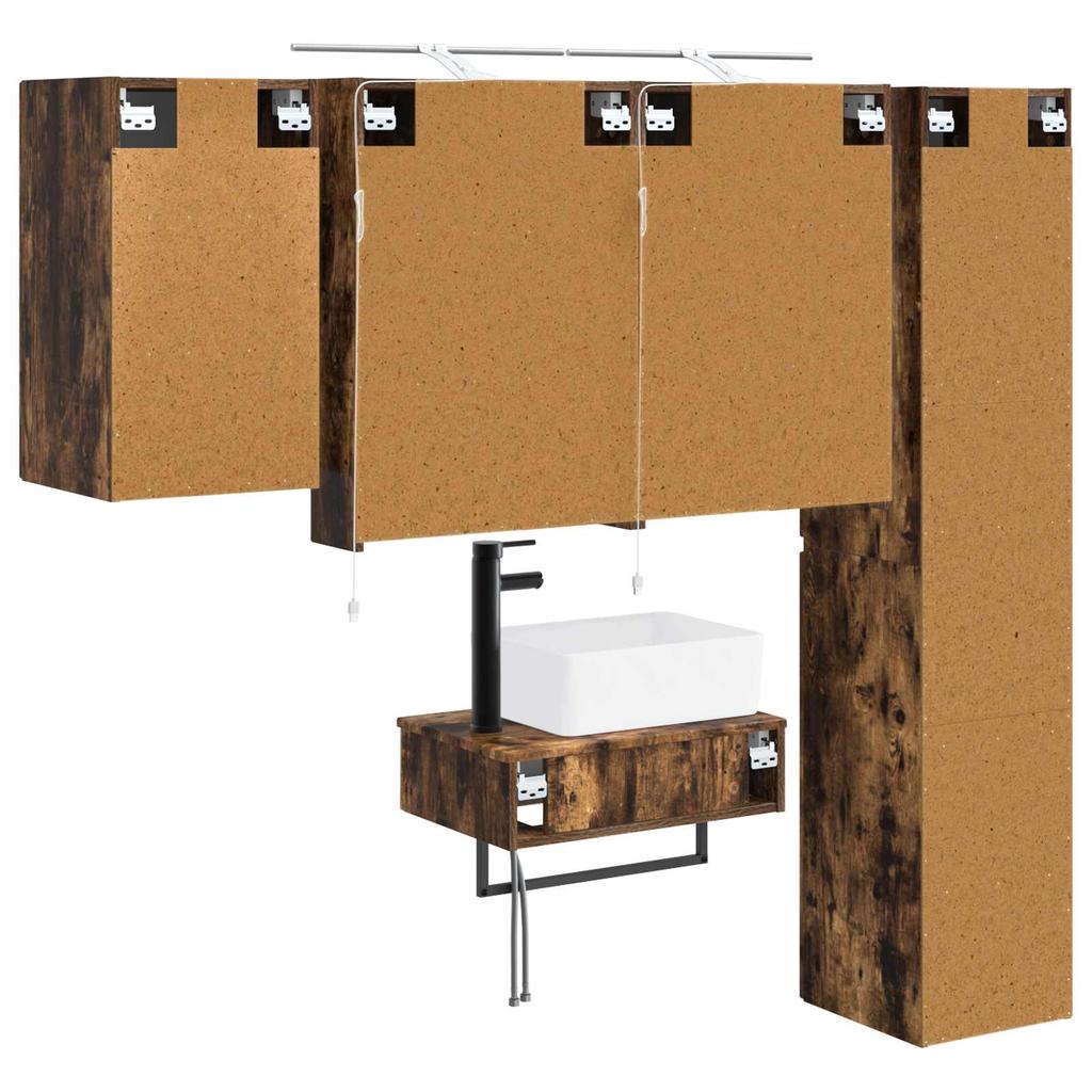 Bathroom Furniture Set 5 pcs Smoked Oak