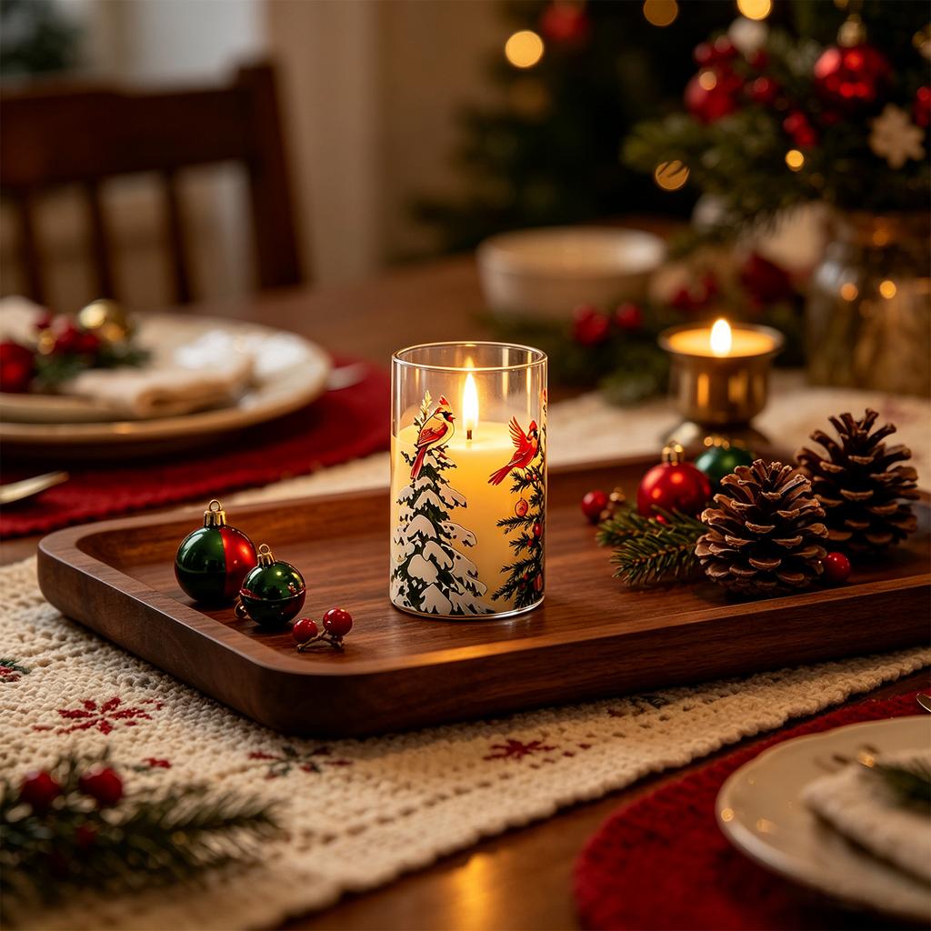 Flameless LED Candles for Christmas Decorations - Electronic Faux Candle Lights for Holiday, Mantel, Table Centerpiece