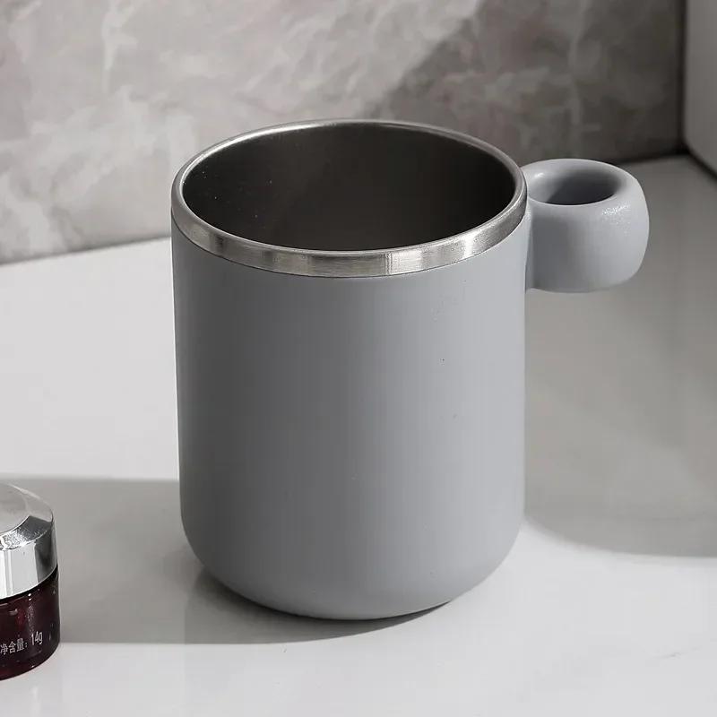 Toothbrush Cup Stainless Steel Liner Brushing Cups Children's Simple Mouthwash Cup Drinking Utensil Home Bathroom Accessories