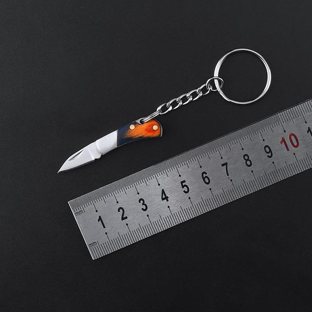 68mm Acrylic Mini Folding Knife Pendant Rosewood Keychains Sharp Small Blade Portable Hanging Outdoor Camping Unboxing Knife