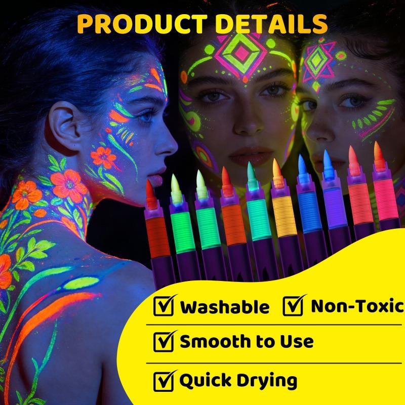 1PACK luminous body painting pen face color washable face graffiti makeup pen festival party atmosphere luminous pen