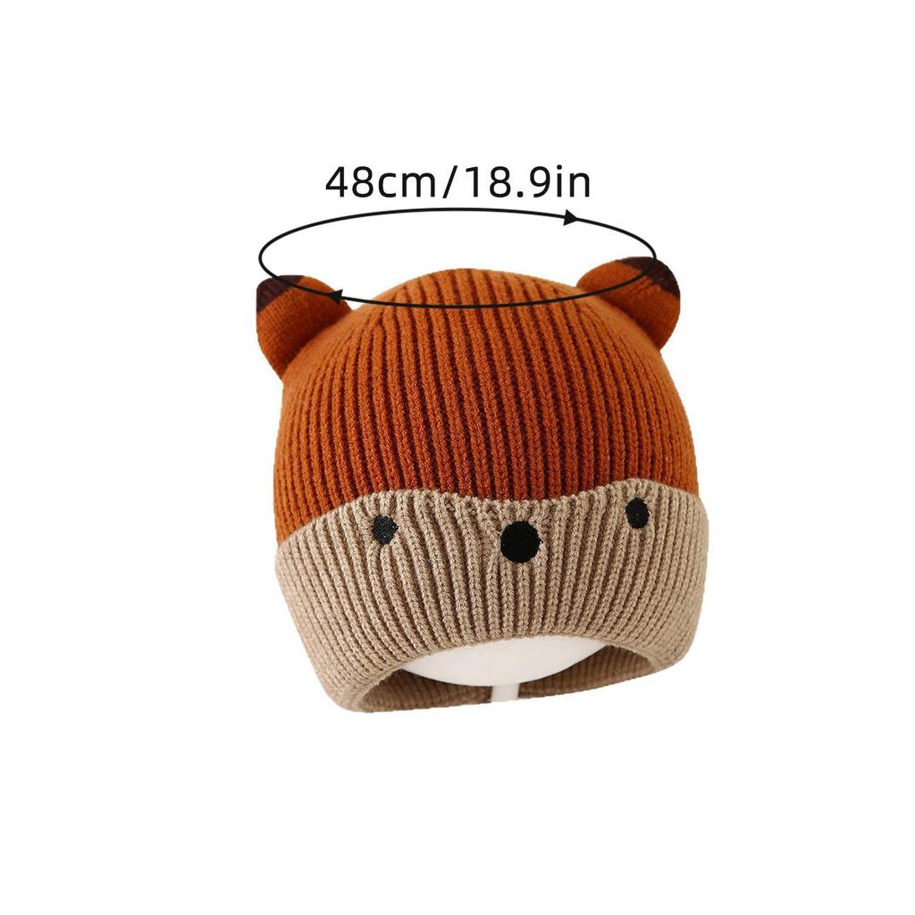 Cute Cartoon Baby Knitted Beanie Warm Woolen Winter Infant Boy Girl Hat Toddler Kids Ear Protection Crochet Cap