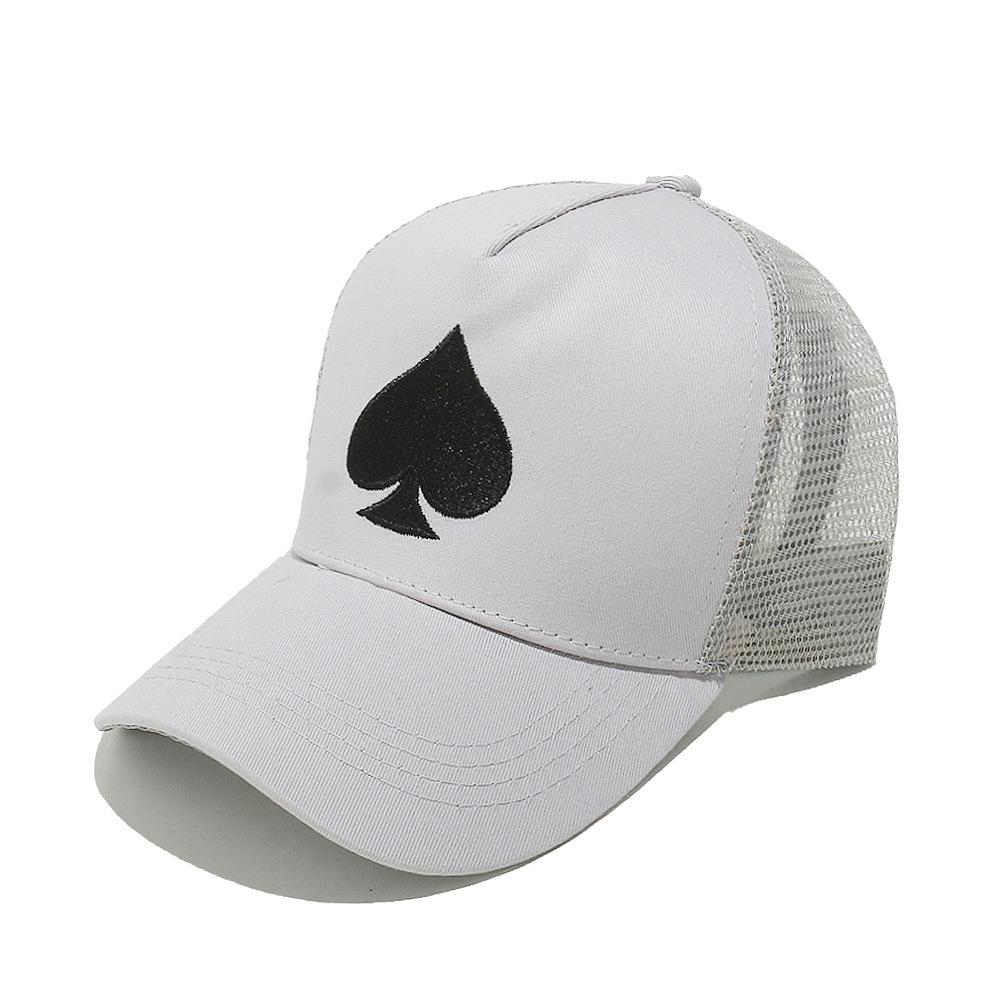 Cross border TEMU sunshade hat, hip-hop personalized peach heart poker baseball cap, mesh cap for men and women, adjustable