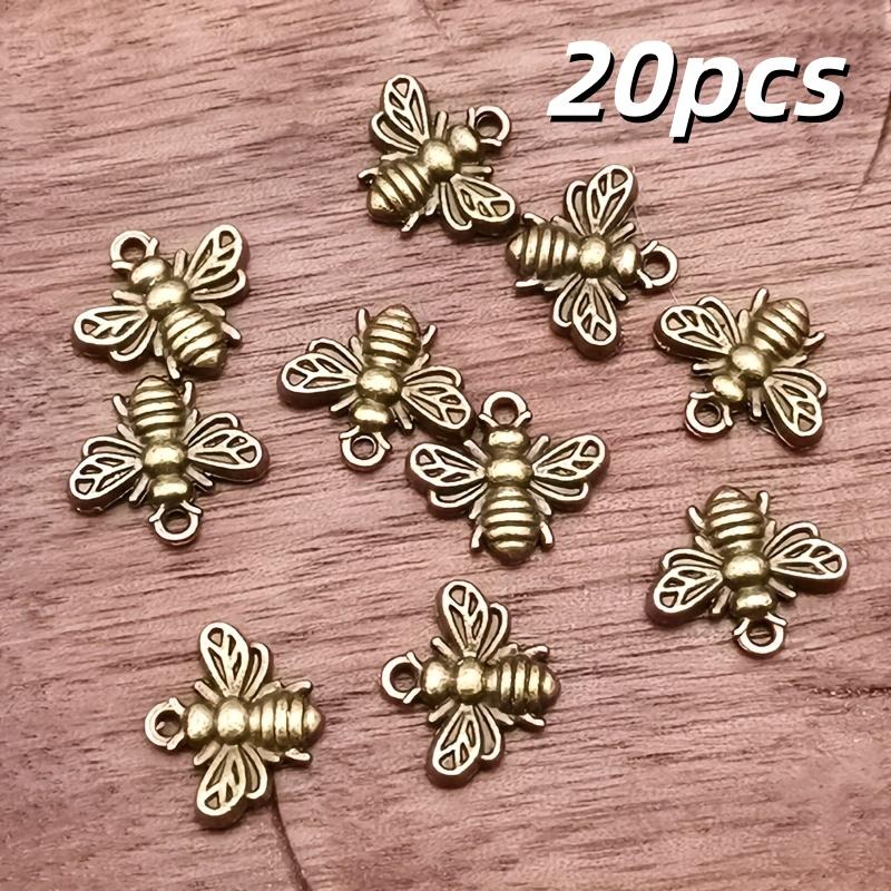 

20 Bohemian style bee pendants, DIY handmade jewelry accessories, made of zinc alloy material, necklace, bracelet, earring produ 20pcs бронзовий