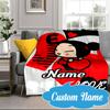 Custom Name Love Heart  Blanket bed sofa Blanket Flannel Blanket for Camping, Hiking, Picnic Essentials,gift for Fan family