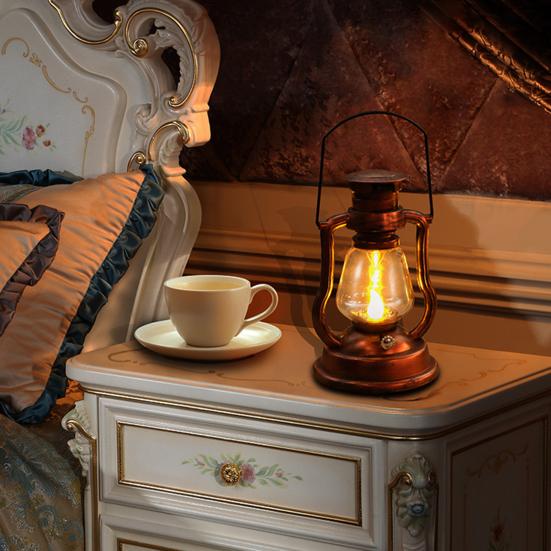 Kerosene Lamp Vintage Rechargeable LED Camping High Brightness Lantern Candle Night Light