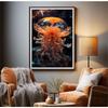 Abstrakte Farbe Fluoreszierendes Meerestier Qualle Poster Drucke Leinwandmalerei Wandkunst Bild Wohnzimmer Heimdekor
