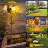 Solar Garden Lights Moon Fairy Crackle Glass Stake Lights Waterproof Warm White LED Metal Decorative Lights Outdoor Pathway
