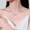Sterling Moissanite Necklace Women 7-Stone Smiling Chain Delicate Floral Design Daily Wear Elegant Jewelry