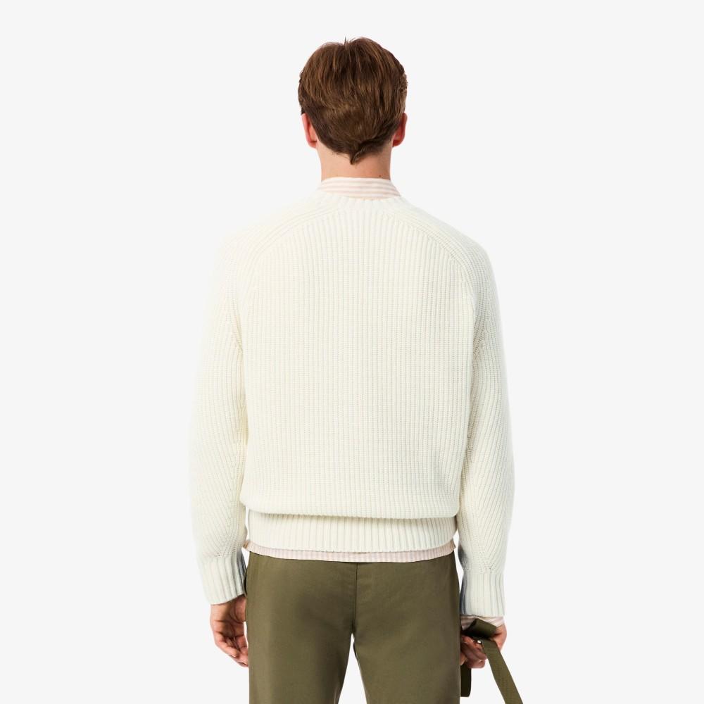 [lacoste] Men's Ribbed Crew Neck Sweater AH3142-55NXFJ