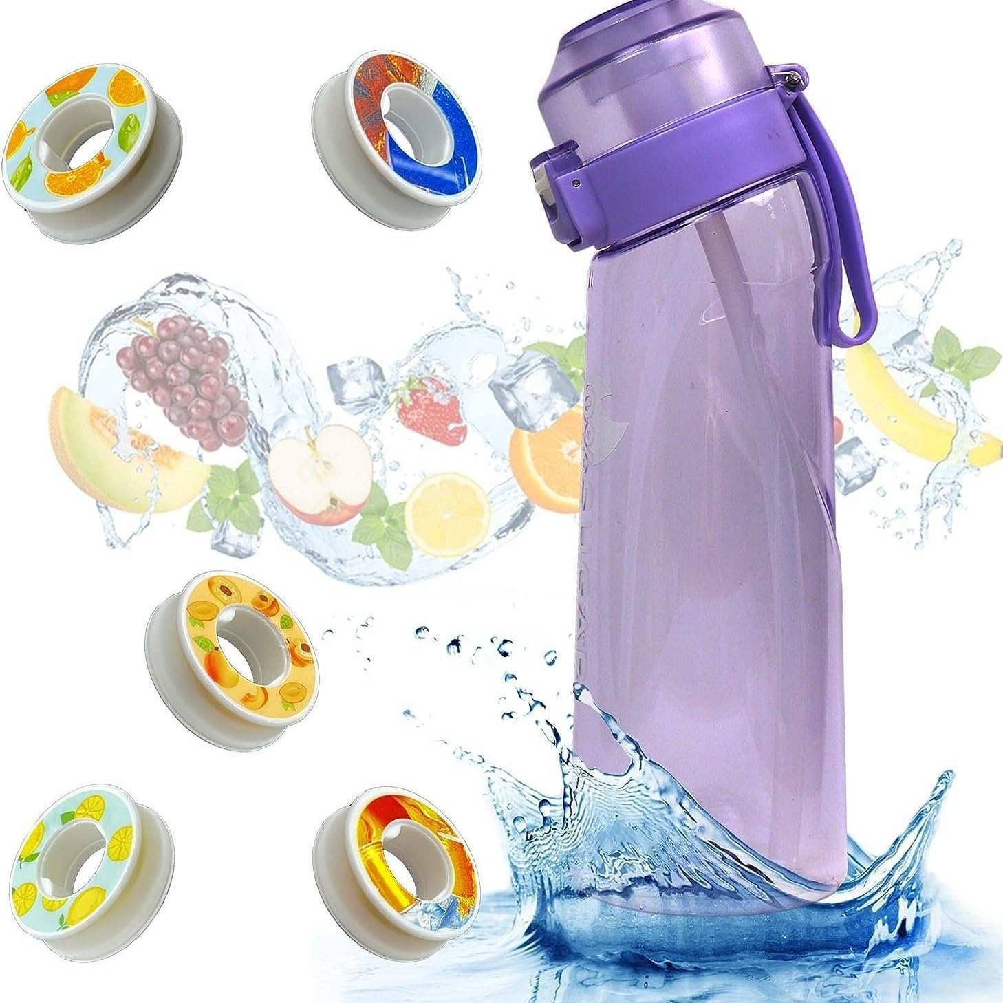 

1pc 22oz Portable Sports Water Bottle With 5 Flavour Pods Scented Leakproof Water Bottle With Straw For Gym Outdoor Activities 0.65L