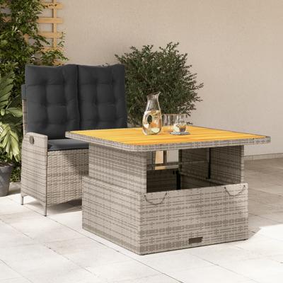 Vidaxl 2-Cz. Garden Furniture Set With Cushions, Grey, Poly Rattan