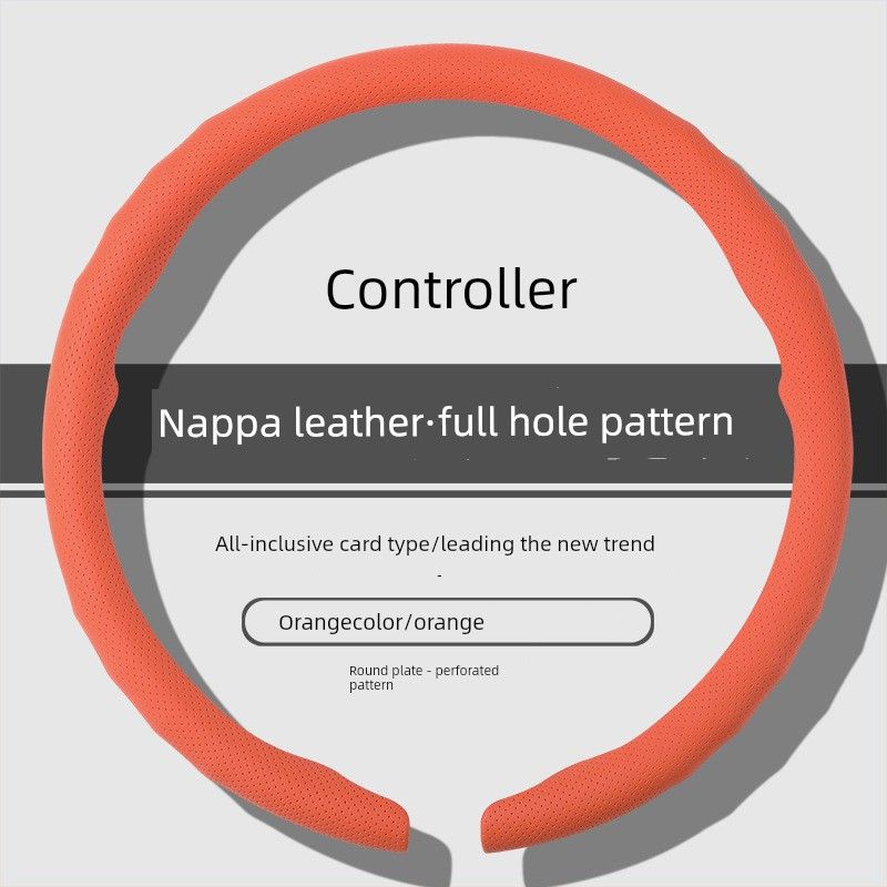 Car Steering Wheel Cover, High-End Nappa Leather, New Model, Anti-Slip, Breathable, Ultra-Thin, Universal for All Seasons