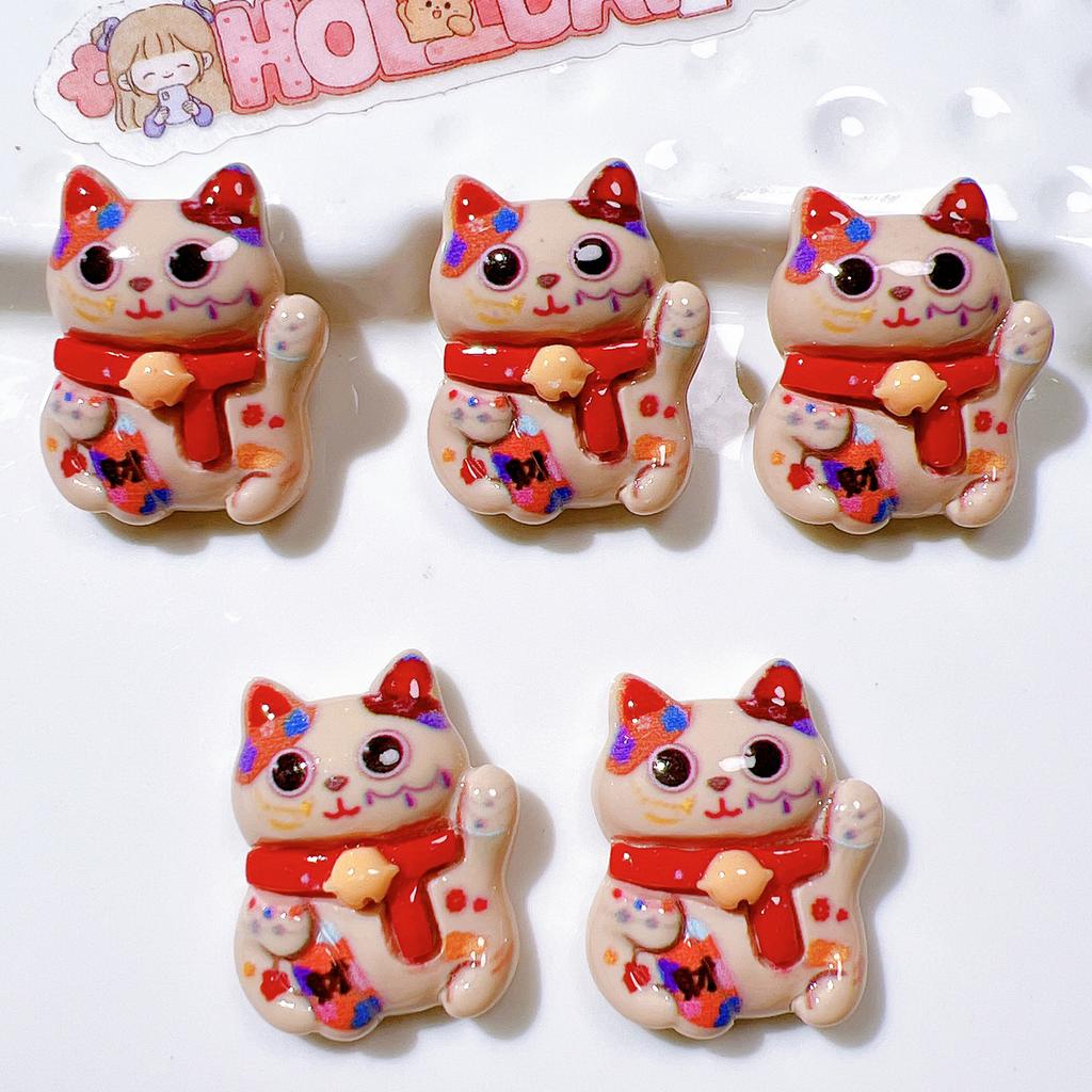 10 Stück Neue Süße Cartoon-Katzen-Serie Flache Rückseite Harz Scrapbooking DIY Schmuck Haarspange Basteldekoration