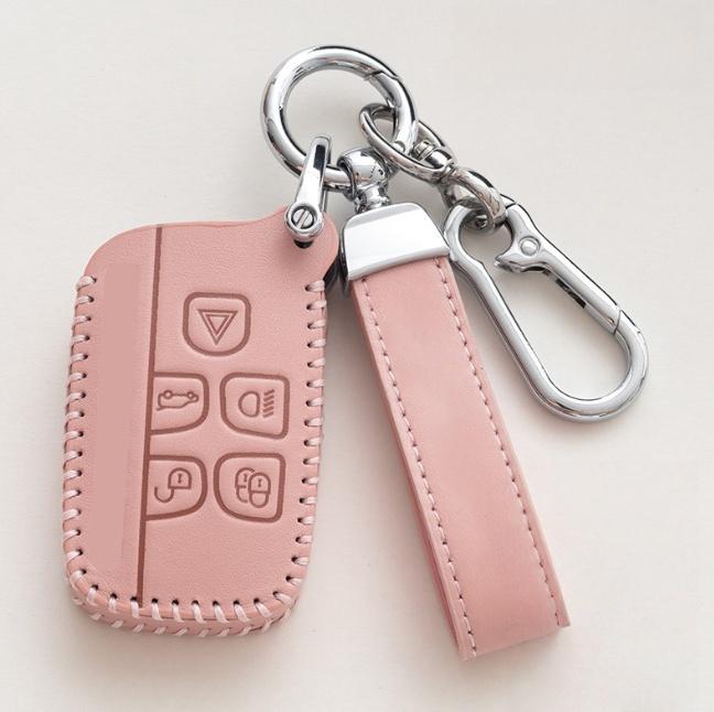 

Горячая Распродажа Чехол для ключа из натуральной кожи для Land Rover Range Sport Evoque Freelander2 для Jaguar XF XJ XJL C-X16 XKR XK XEL E-PACE B style розовый