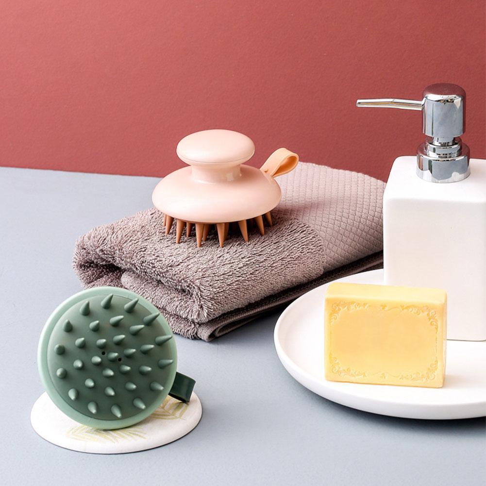 

Silicone Shampoo Head Scalp Massage Brush Silicone Hair Massage Brush SPA Brush Comb Hair Brush K7R9 green-One-size