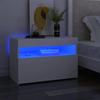 Maison Exclusive - Bedside Tables with LED Lights 2 Pcs White 60x35x40 Cm