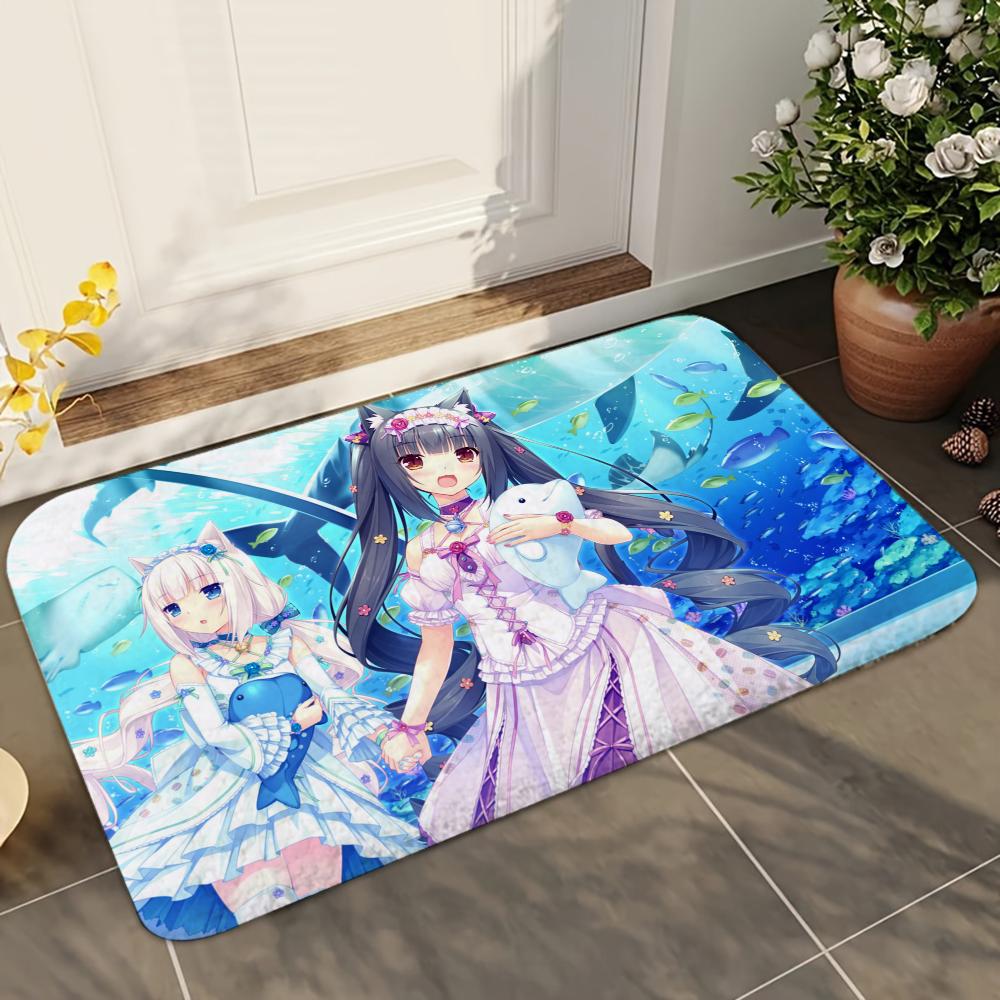 1pc Nekopara Bathroom Absorbent Mats Anti-Slip Mats Home Decor Supplies Carpets Home Kitchen Floor Mats