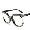 Large Frame With Diamond Frames Fashion Owl Rainbow Flat Mirror der Spice Girl New Anti-blue Womean Glasses