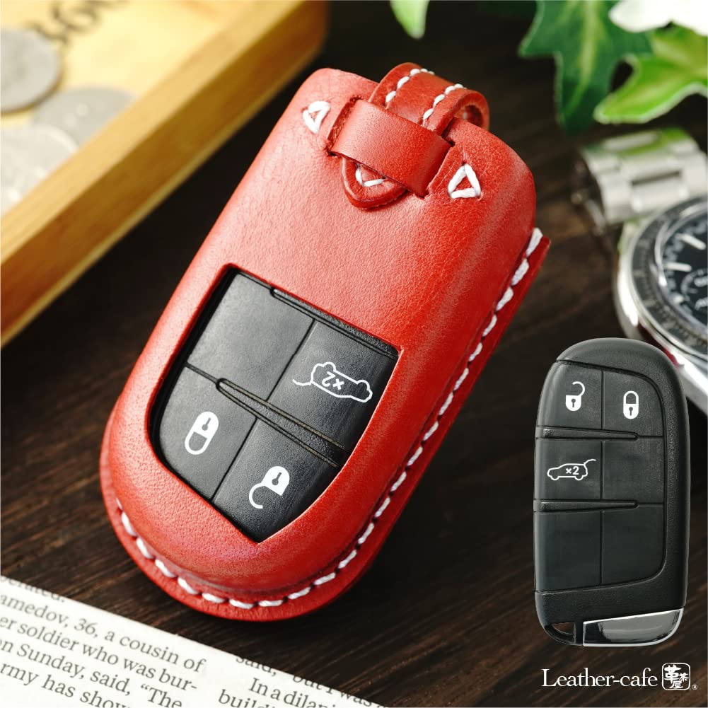 Smart Key Case Compatible with and Charger [Kecha-ya] Fiat, 500X, Jeep, Dodge, Cherokee, Renegade, (fia@t-aBK)