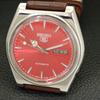 AUTOMATIC VINTAGE SEIKO 5 JAPAN 7009A MENS RED COLOR DIAL WATCH A701244-5 R206a-a701244