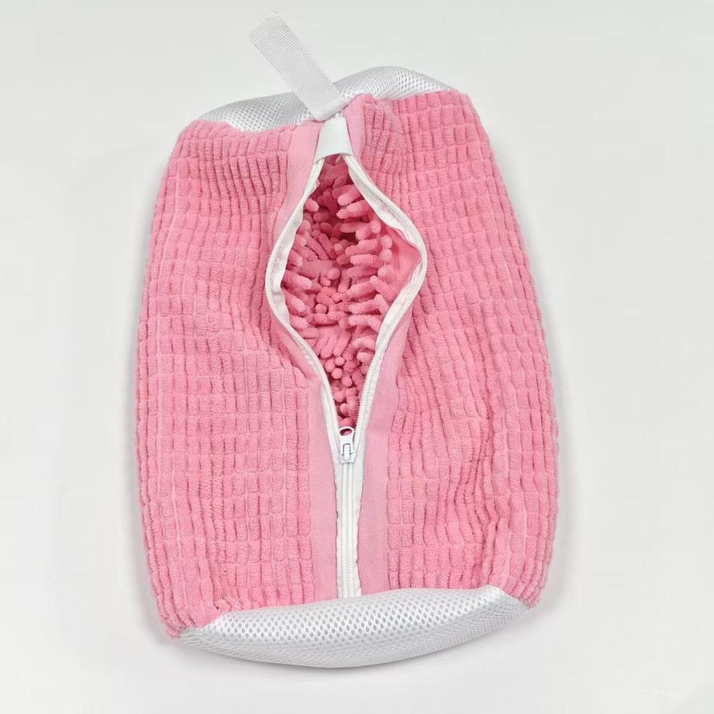 1pc Washing Shoes Bag Padded Net Laundry Shoes Protector Fluffy Fibers Polyester Sneaker Washing Friendly Laundry Bag Drying Bag