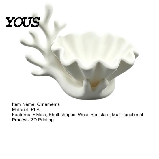 Matte Texture Jewelry Tray 3D Printed Shell Shape Dish Tray, Ocean Wave Organizer with Grooved Design, Ring Earring Holder Vanity Earrings