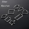 8 pieces of new hollow pendant jewelry making necklace pendant frame resin geometry