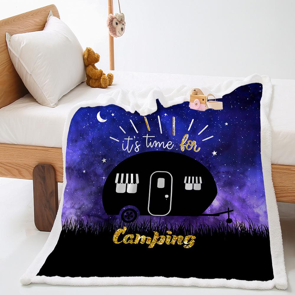 Blanket 2D Digital Printing Lamb Fleece Crystal Fleece Travel Camping Blanket Blanket