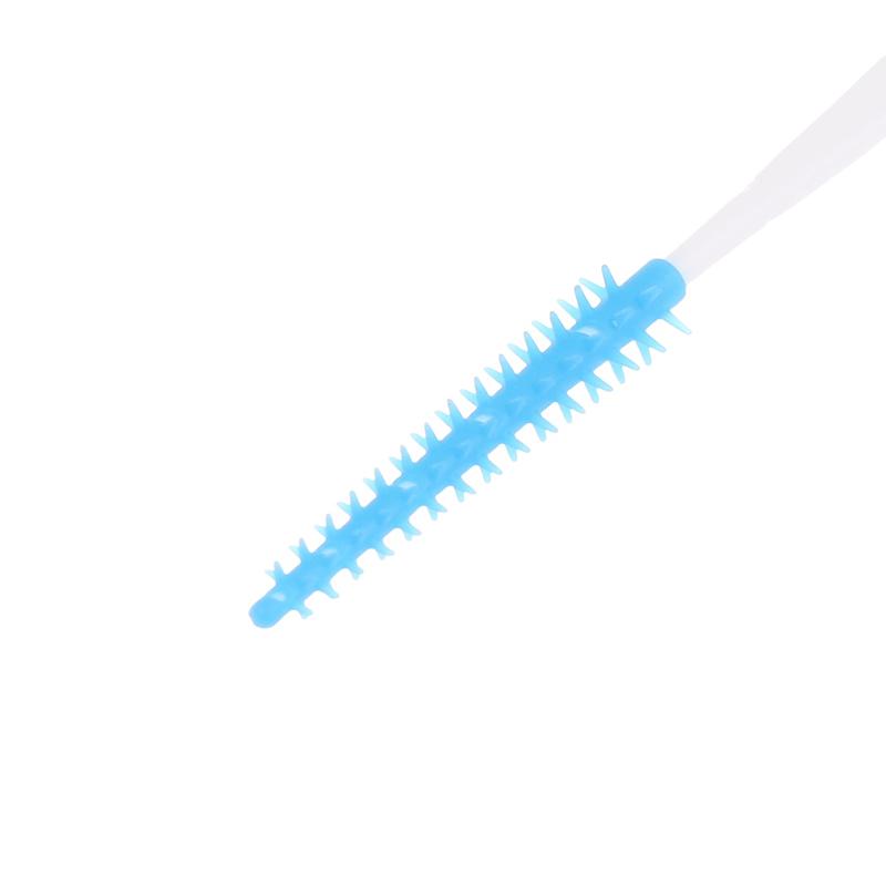 40Pcs Interdental Silicone Brushes Dental Toothpicks Cleaning Brush With Thread Oral Cleaning Tool